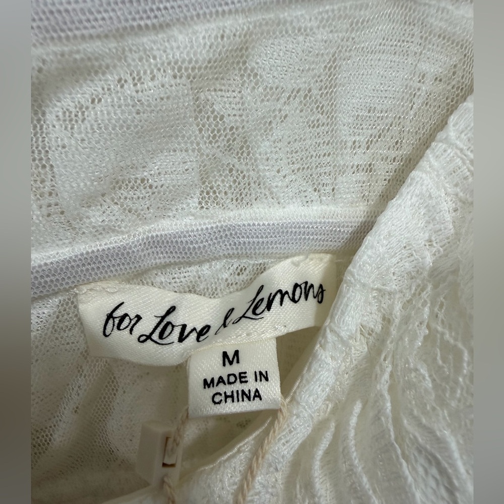For Love & Lemons White Sheer Lace Wedding Dress - Picture 4 of 6